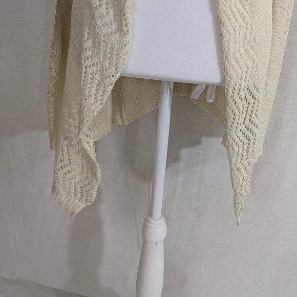 Keren Hart Size Small Cream Colored Open Weave Cardigan - Picture 2 of 13